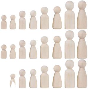 Wholesale Wooden Peg Doll Decorative Unfinished Wooden People Bodies Family Craft People Set 8pcs from china suppliers