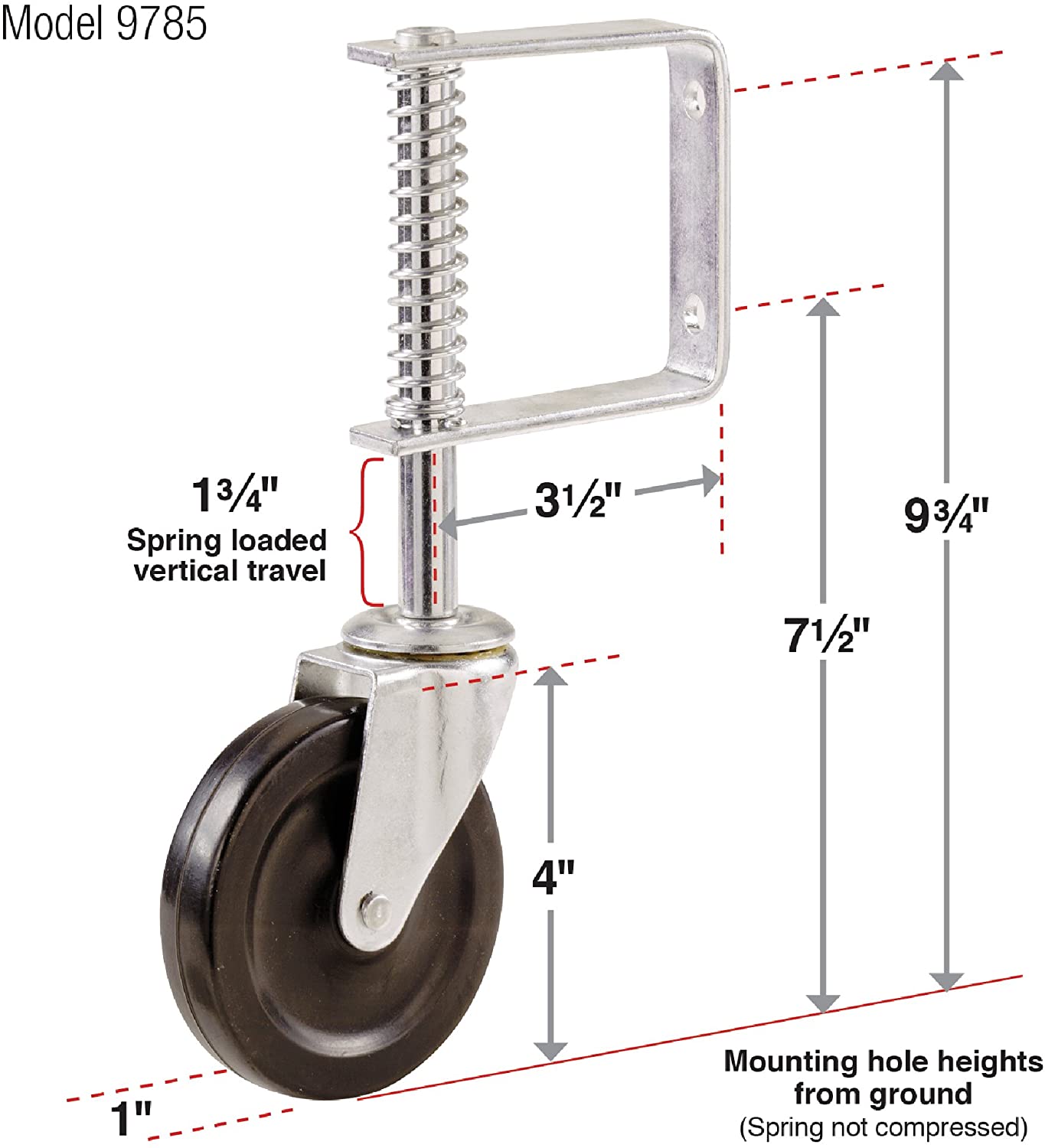 6" Gate Wheel Gate Support Wheel for Chain Link Fence Swing Gate