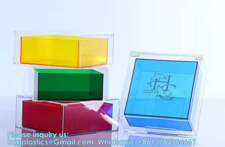Wholesale Color Acrylic Transparent Box Double Layer Plexiglass Storage Box Bridesmaid Accompanied Gift Box