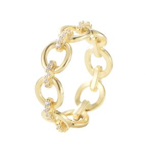 Wholesale Delicate Chain Shape CZ Diamonds Eternity Rings 925 Sterling Silver for Men's Jewelry from china suppliers