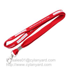 Wholesale Tube polyester lanyard with metal sheet crimping, 3/8 inch tubular neck straps from china suppliers