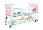 Two Crank Pink Hospital Pediatric Beds Backrest Adjustable For Children