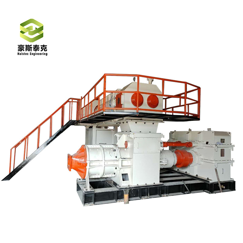Double Stage Vacuum clay soil brick making machine With Motor And Speed Reducer