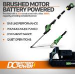 2 In 1 Pole Saw Electrical Long Reach Hedge Trimmer 20V 2Ah