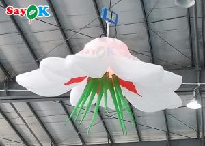 China Customized Giant Inflatable Flower Hanging Wedding Inflables LED Flower Decoration on sale
