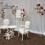 Factory wholesale luxury wedding furniture golden stainless steel arch panel