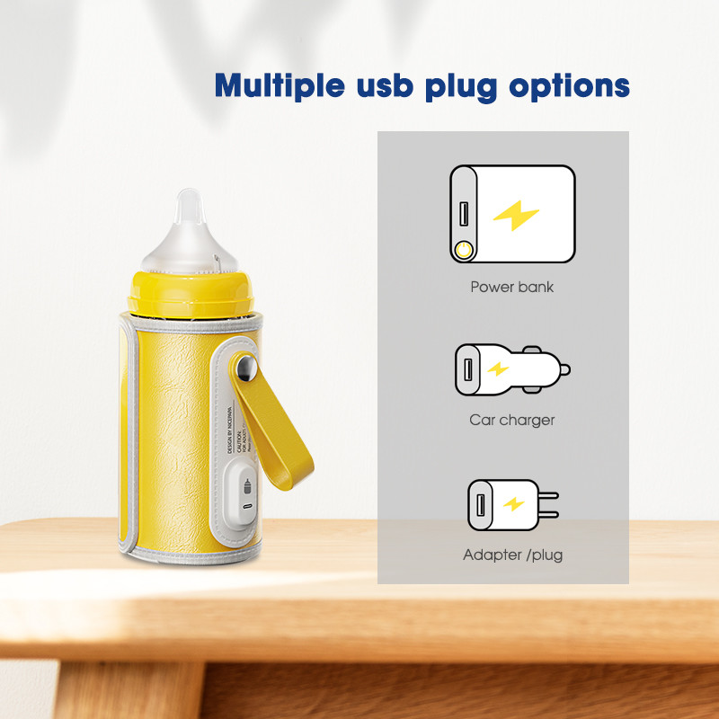 Heated Feeding Infant Bottle Warmer USB PVC Free Insulation Thermostat For Travel