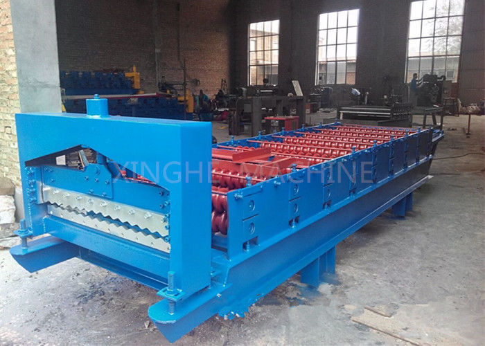 Intelligent Blue Color Wall Panel Roll Forming Machine With PLC Control System
