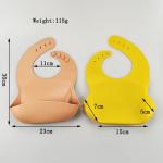 Button Closure Baby Silicone Bib Customized Logo Baby Feeding Bibs