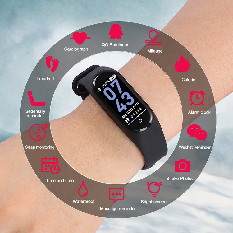 M14 Smart Wristband Bracelet 0.96inch TFT 80*160 Display Heart Rate Blood Pressure Watch for OPPO