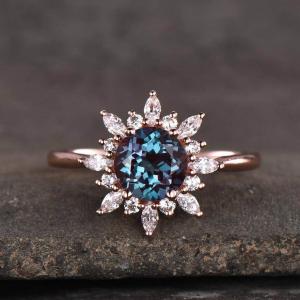 Wholesale 925 Sterling Silver lab grown alexandrite Jewelry Lab Created Alexandrite color changing gemstones ring from china suppliers