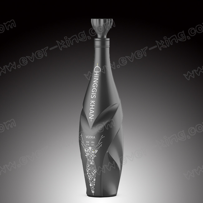 Fast Delivery Vodka Black Liquor Glass Bottle Empty Clear 700ml