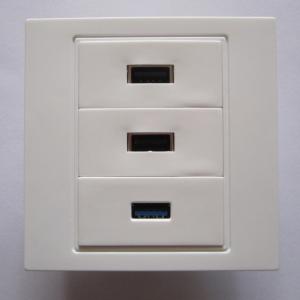 Wholesale Best Quality Wall Socket White USB 3.0 + USB 2.0+ USB 2.0 Female To Female Plug Outlet from china suppliers