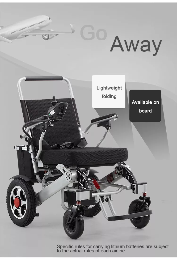 Lithium Battery Lightweight Electric Wheelchairs Folding Fully Automatic Breathable