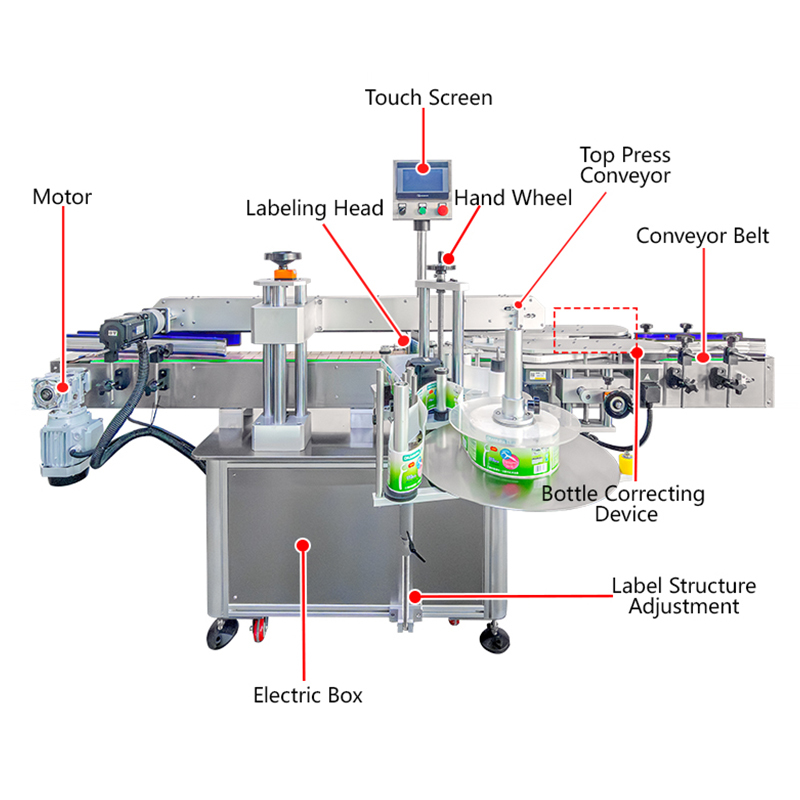 Automatic Labeling Machine Honey and Wine Bottles Label Printer Sticker Machine with Date Coding Print Function
