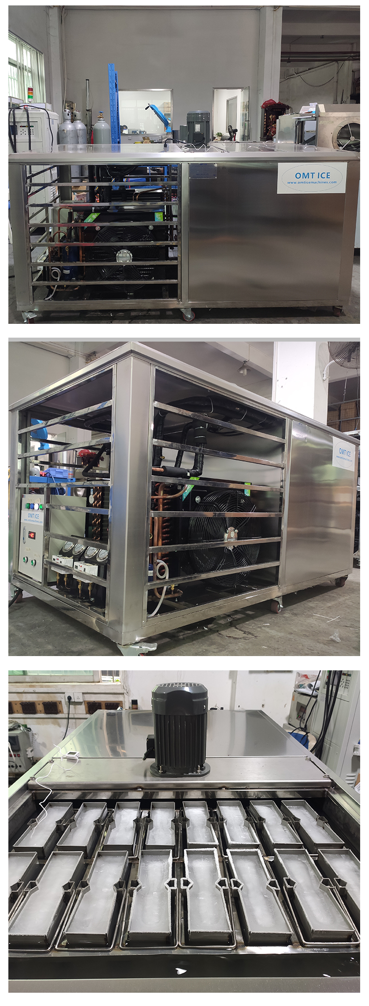Solar Powered Salt Water Ice Block Machine 1000kg Clear Ice Block Maker