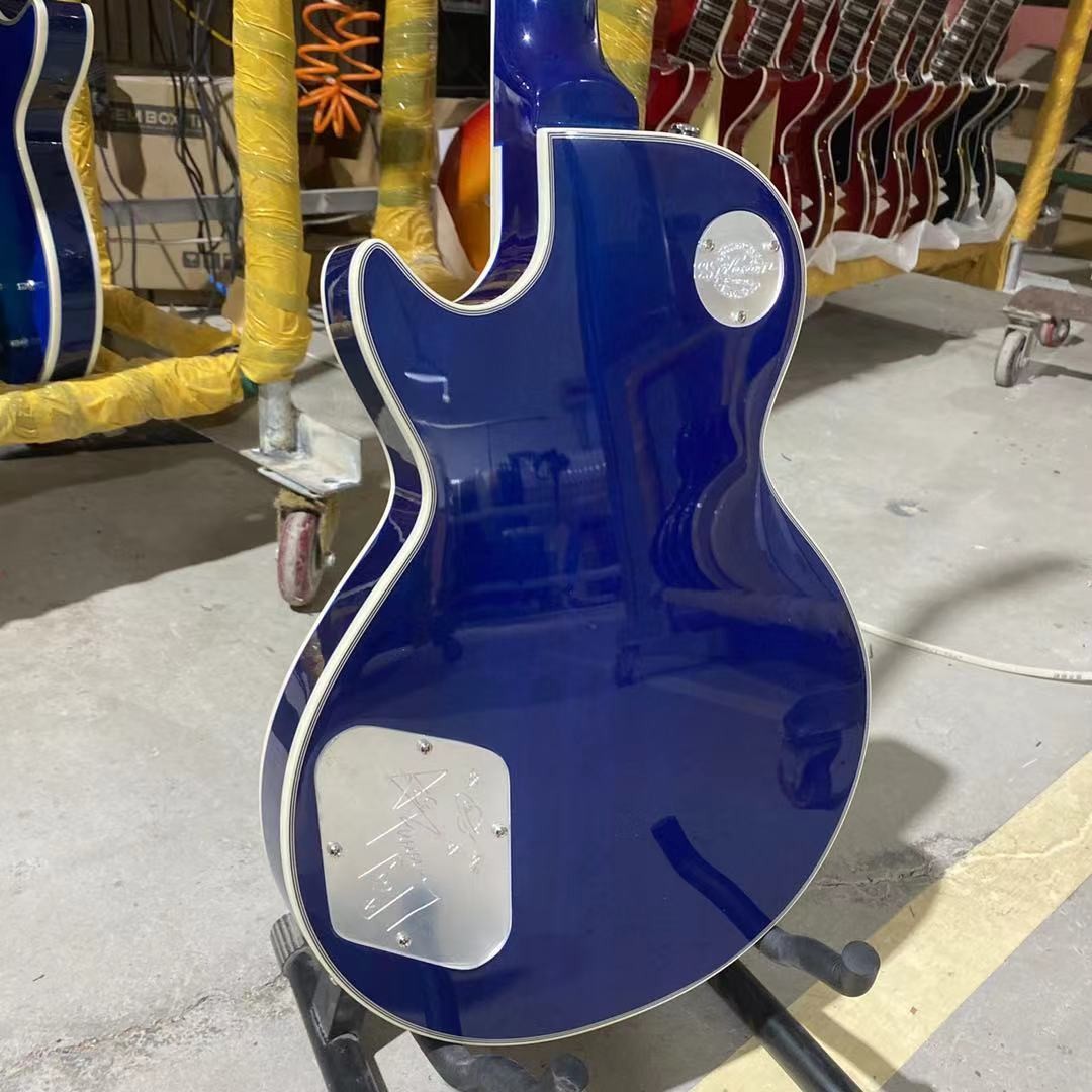 Custom LP Style Ace Frehley Hummbucker Pickups Electric Guitar with Rosewood Fingerboard Mahogany Body Blue Color Accept