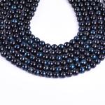 8mm Ink Blue Tiger's Eye Gemstone Pink Crystal Stone Beads For Jewelry Making