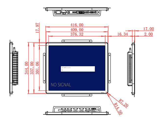 19-Inch Monitor for Security Systems and Public Information Boards