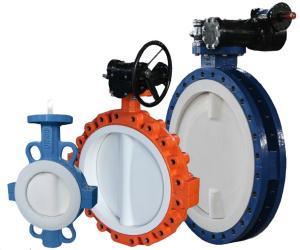 Wholesale DN300 Resilient PTFE PFA FEP Seated PN16 Wafer Butterfly Valve from china suppliers