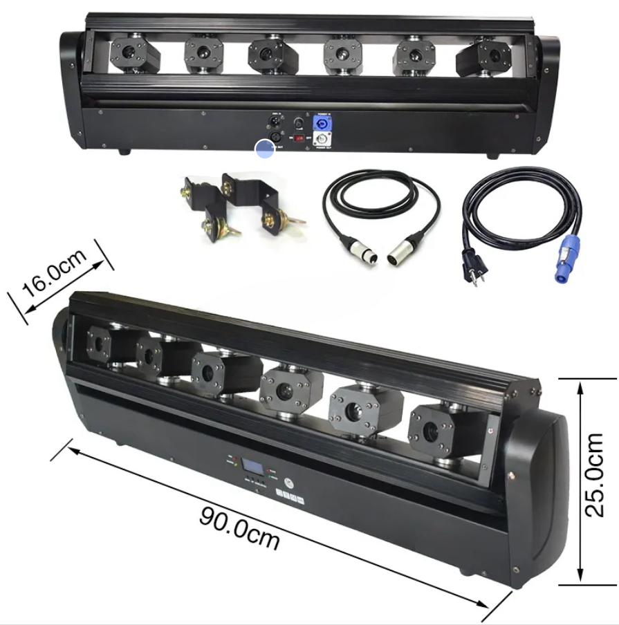 6pcs RGBW 6 Eye Laser Stage Light Led Beam Moving Head For Nightclub Disco DJ