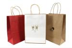 White Brown 250gsm Kraft Printed Paper Shopping Bags With Handles