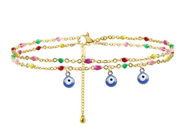 Stainless steel anklet Women's Beach Demon Eye Activity Pendant independently