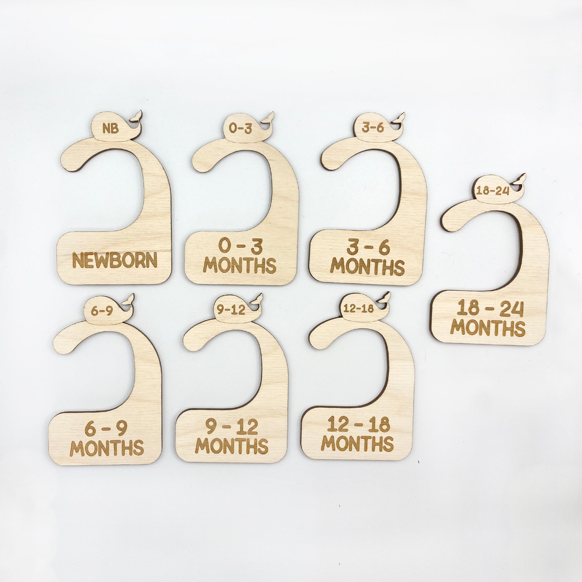 7pcs wooden whale Baby closet dividers Divider Clothes Organizer