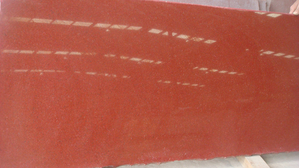 Red Color Rough Granite Kitchen Countertop Floor Tiles 50x50 Slab 2.73 g/cm3