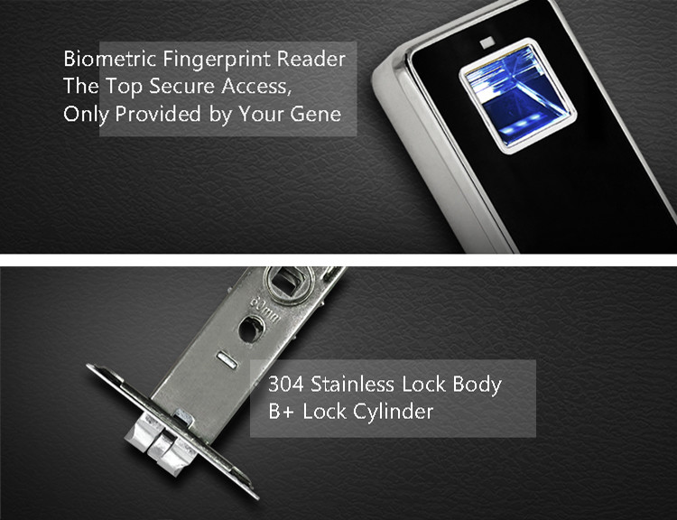Red Brass Fingerprint Keypad Door Lock , Smart Safety Door Locks For Apartment
