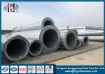 Electric Steel Tower Pole , Steel Transmission Poles Flange Joint
