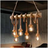 Wholesale Hemp Rope Bamboo Glass Pendant Light For Living Rooms from china suppliers