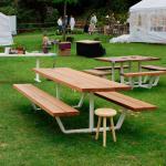 L150W150H75cm Metal And Wood Garden Table