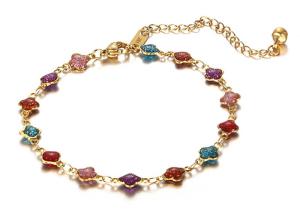 Wholesale Fashion new colorful anklet girl 18K golden OEM logo words bell beach titanium steel foot accessories wholesale from china suppliers