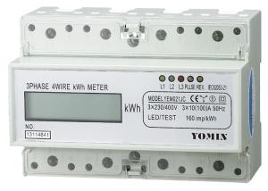 Wholesale Three Phase Four Wires Din Rail Watt Hour Meter , Electronic KWH Meter from china suppliers