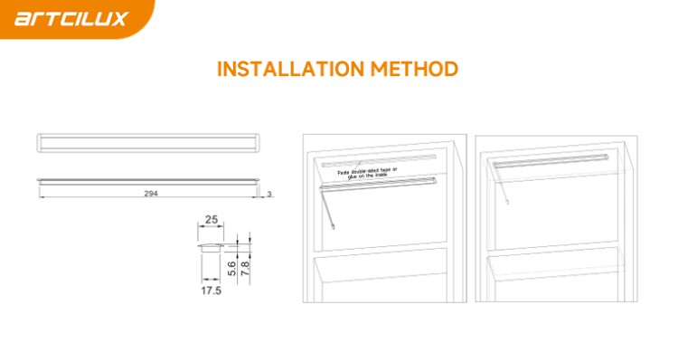 Ultra-Slim Design Under Cabinet A2207/A2217/A2277 Indoor Lighting With Sensor