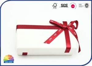 Wholesale Wood-like Grain on Paper Gift Box Both Sides Stick Paper with Red Ribbon Bowknot from china suppliers