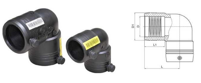 DN32-DN315 PE SDR11 Electrofusion 90 Degree Elbow Fittings