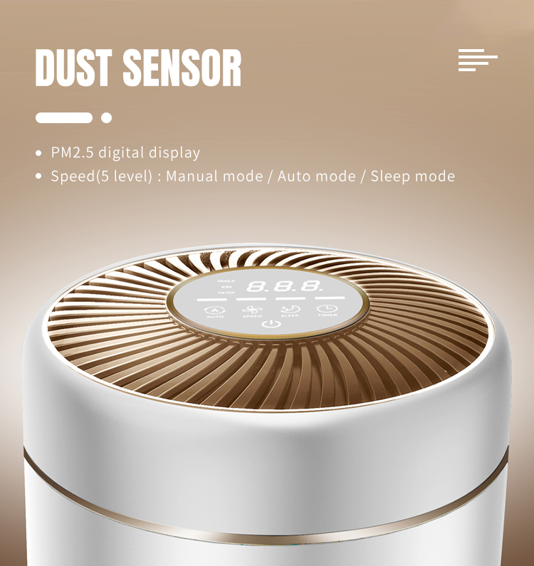 100 M3/H Touch Screen Air Purifier HEPA Sterilization Air Purifier For 20m2 Area