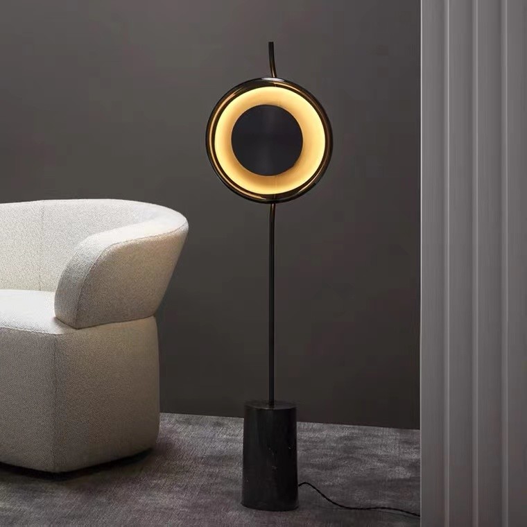 New Designed Cafe Project High Metal Marble Base Reading Room Floor Lamp
