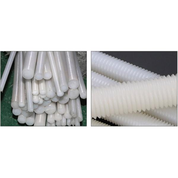 White Plastic Rubber Nylon Full Threaded Rod DIN975 M4 - M20