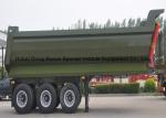 Tri Axle Tipper Semi Trailer 30-40 Ton U Shape For Transport Stones / Rocks