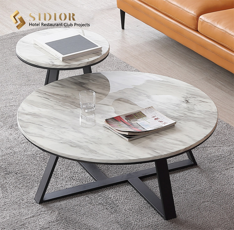 Coffee Table, Side Table, Sintered Table Top, Nature Marble, Man Made Marble Table Top, Black Powder Coated Metal Legs