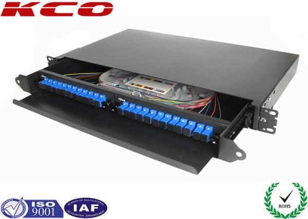 19'' Fiber Optic Terminal Box / Sliding Fiber Optic Patch Panel 24 Cores Full