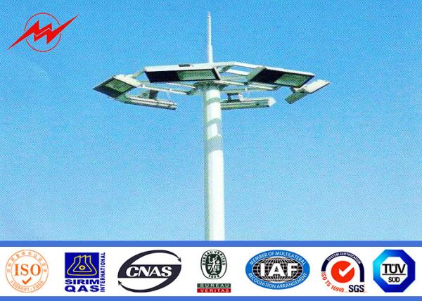 Professional 25m 8 Sides Galvanized Steel Outdoor Square Light Pole 10 KV ~550