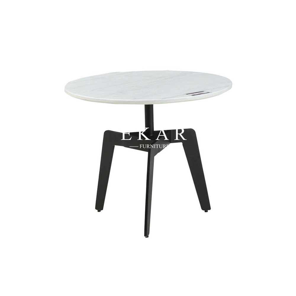 Living Room Round Modern Marble Top Stainless Steel Side Table
