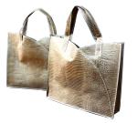 Promotional recycle Shining Non-woven handy bag with croco veins for packaging