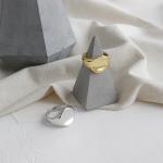 Lanciashow Gold Plated 925 Sterling Silver Jewellery Oval Open Ring For Women