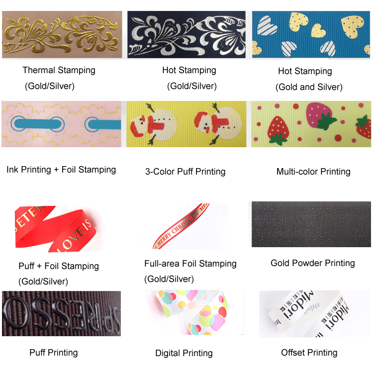 Custom Luxury Foam Logo Printed Grosgrain Ribbon 3D Raised Logo Branded Ribbon 8