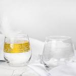 Customized LOGO New fashion Wine glass gift with gold and silver printing